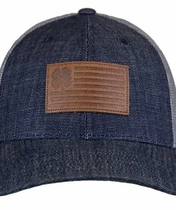 Black Clover Leather Clover Nation Mens Hat